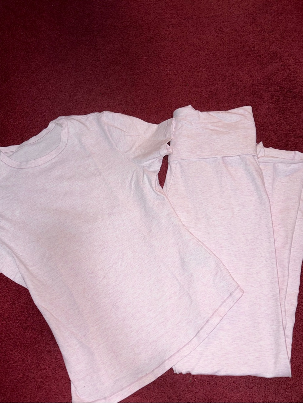 NEVER WORN Woman’s Pumiey Light Pink Short Sleeve Top and Leggings Set